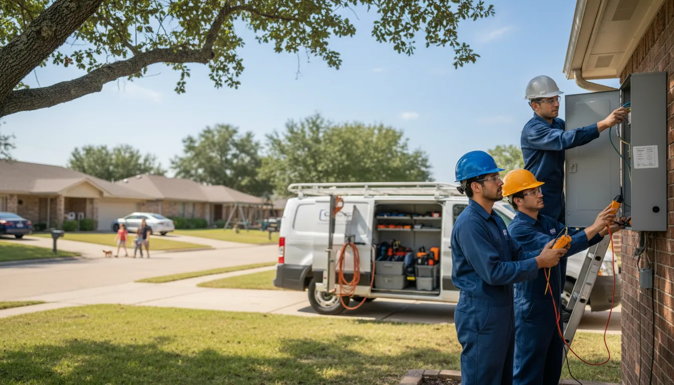 Certified electrician providing emergency electrical services in Falls City, TX